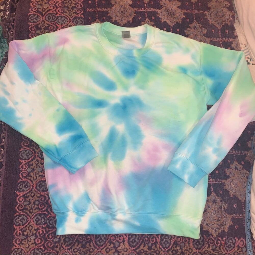 NEW HEAVYWEIGHT TIE DYE SWEATSHIRT PREPPY BOHO COTTAGECORE GILDAN HEAVYBLEND